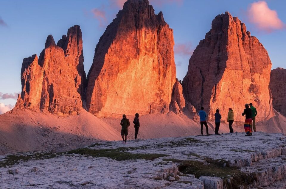 sunset at tre cime di lavaredo mountains 2023 11 27 05 33 47 utc